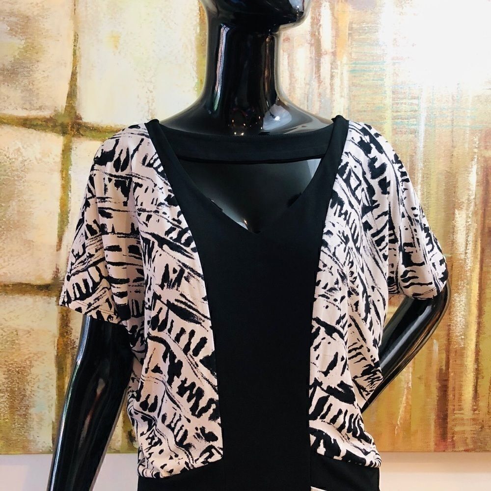 BCBGeneration Splash Design V Neck Dress Small - Picture 2 of 6